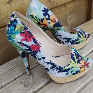 Flower Print Heels by Apt 9